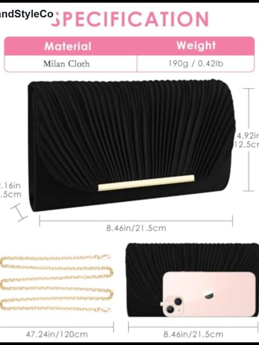 Women Envelope Clutch Evening Bag Formal Party Crossbody